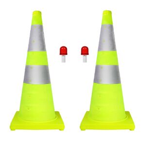 WHDZ 28 Inch Collapsible Traffic Cones Safety Cones with Reflective Collar Multi Purpose Pop-up Cones for Driving Training, Parking Lots (4 Pack)