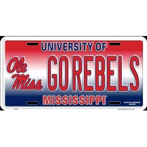 Hangtime Universtiy of Mississippi - Ole Miss Rebels - GOREBELS Ole Miss Novelty 6x12 inch License Plate