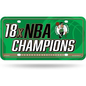 Rico Industries NBA Basketball Boston Celtics Champ Metal Auto Tag 6" x 12" - Great for Truck/Car/SUV