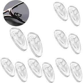 BEHLINE Push in Eyeglasses Nose Pads,6 Pairs Replacement Soft Silicone Glasses Nose Pieces,Anti-slip Sunglass Nose Guards Eyewear Repair
