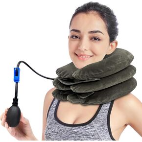 Inflatable Cervical Traction Cushion Device, Adjustable Neck Stretcher Neck Support Brace, Neck Traction Pillow for Home Use Neck Decompression