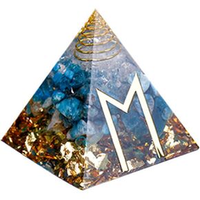 Healing Crystal Pyramid Small Orgone Generator with Reiki Healing Crystals Best Birthday Gifts for Woman Orgonite Pyramid for Home and Office Decor Positive Energy Metaphysical Gifts Wish Happiness
