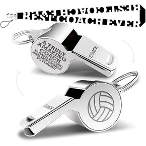 Whistle Volleyball Coach Gifts Whistle for Coaches Teachers Whistle Emergency Coach Referee Lifeguard Loud Whistle for Men Women Teacher Referees Sports Coaches Whistle with Lanyard Cheer Coach Gift.