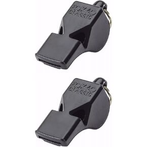 Fox 40 Classic Whistle Referee Safety Alert Dog Rescue, Lifeguard-Black (2-Pack)