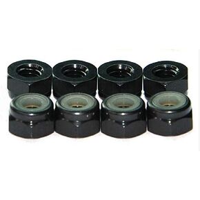 100pcs Self-Lock Nuts M5 Flange Nuts 100pcs Aluminum Nuts for Brushless Motor RC FPV Quad (M5 Flange Nut, Black)