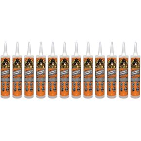 Gorilla Heavy Duty Construction Adhesive, 9 ounce Cartridge, White, (Pack of 12)