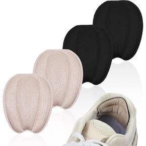 Thinp 2 Pairs Tongue Pads for Shoes Self Adhesive Shoe Tongue Pad Soft Shoe Tongue Pads for Men Women Non Slip Tongue Cushion Insert for Loose Shoe(Beige,Black)