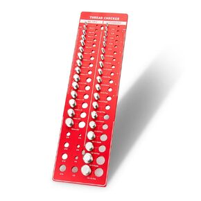 34 Nut and Bolt Thread Checker, Bolt and Nut Identifier Gauge Thread Checker Standard and Metric Board Wall Mount Screw Size and Thread Gauge（Rectangle)