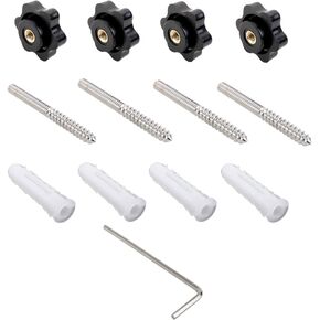 CHOOVEEON Art Sound Absorption Sheet mounting Accessories - Double-Ended Screws and Anchors Set x 4 + 6 Angle Nuts x 4 + Allen Wrenches x 1