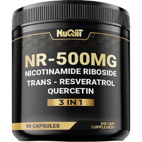 3in1 NAD+ Supplement with Nicotinamide Riboside, Resveratrol, Quercetin - Cellular Energy & Repair, Healthy Aging, Overall Vitality - 90 Count - 90 Days Supply