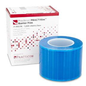 Practicon Green PRACTIfilm Barrier Flim, 4" x 6" Surface Barrier Tape with Dispenser Box, for Dental, Medical, Tattoo, 1200 Sheets per Roll