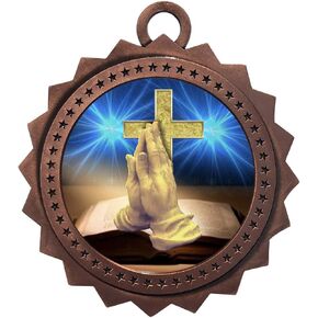 Express Medals Various 10 Pack Styles of Religious Award Medals with Neck Ribbons Trophy Award Prize Gift