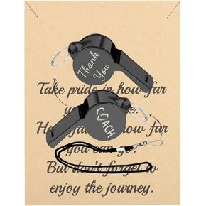 FUSTMW Football Coach Whistle Gifts Football Coach Thank You Gifts Appreciation Gifts Football Referee Whistle with Lanyard