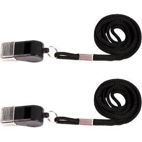 Plume'CHJ Whistle, 2 Packs Plastic Sports Whistles with Lanyard, Loud Crisp Sound Whistle Ideal for Coaches, Referees, and Officials