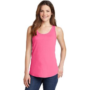 PORT AND COMPANY 54Oz 100% Cotton Tank Top (LPC54TT) Neon Pink, XL