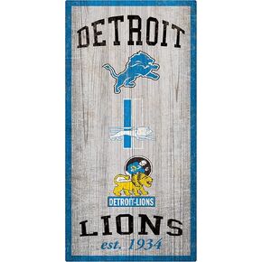 NFL Detroit Lions Unisex Detroit Lions Heritage Sign, Team Color, 6 x 12