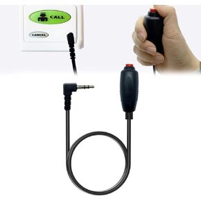 Replacement Nurse Call Cord, Red Button Momentary Call Cable for Nurse Station, 6.35mm Plug, 7 Feet, Black (1 PCS)