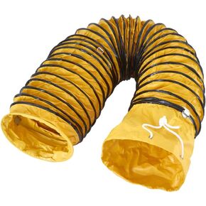 25FT PVC Flexible Duct Pipe with S Hook & Steel Support HAVC Ducting for 14inch Ventilator Utility Blower Fan & Exhaust Fan