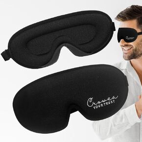 Crowea Sleep Mask for Men & Women | 100% Light Blocking, Breathable Eye Mask for Sleep-3D Contoured Cup No Eye Pressure with Adjustable Strap, Soft Blindfold Eye Mask for Office, Traveling, Meditation in Saudi Arabia