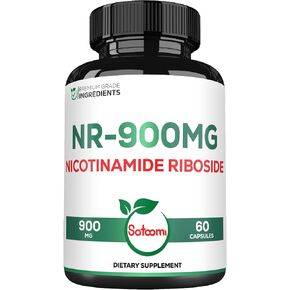 Satoomi 900mg NAD+ Supplement with Liposomal Nicotinamide Riboside - Cellular Energy & Repair, Vitality, Healthy Aging - 60 Capsules for 30 Days