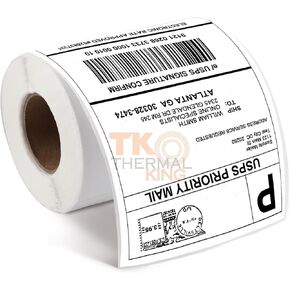 4" x 6" 220 Direct Thermal Shipping Labels, White Perforated Strong Permanent Adhesive Water Resistant Mailing Barcode Labels(220 Labels/Roll)