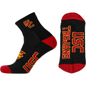 Unisex Adult Usc Trojans Black Quarter Socks
