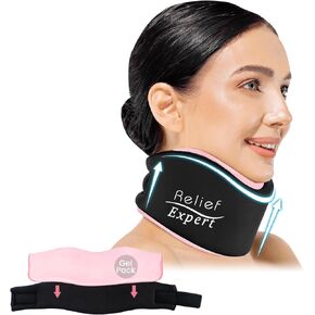 دعامة رقبة خبيرة لتخفيف آلام الرقبة ودعمها، طوق عنق الرحم الناعم مع حزمة جل علاجية ساخنة وباردة قابلة لإعادة الاستخدام، دعامة دعم للرقبة قابلة للتعديل للنوم، حزمة ثلج للرقبة لتخفيف الألم in Kuwait