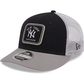 New Era NY New York Yankees 9FIFTY Low Profile Squared Patch Classic Trucker Cap, Hat Blue