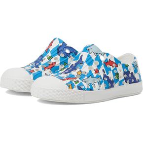 Native Shoes Kids Jefferson Print (Toddler) - Shoes for Kids - Flexible EVA Upper - Round Closed ToeAir Blue/Pineapple Yellow/Animal Print 9 Toddler M
