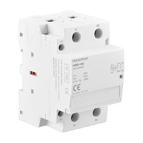 Household AC Contactor, HSR1-100, Ie 100A, 2 Pole, Two Normally Closed, AC 220V Coil Voltage, 35mm DIN Rail Mount