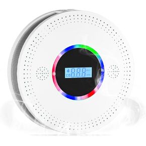Smoke and Carbon Monoxide Detector, Combination Smoke Alarm and Carbon Monoxide Detector Battery Powered, CO Detector with Sensitive Sensor, LCD Display and Sound Warning