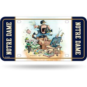 Rico Industries NCAA Notre Dame Fighting Irish - ND Gary Patterson The Fan Metal Auto Tag 8.5" x 11" - Great for Truck/Car/SUV