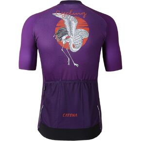CATENA Men's Cycling Jersey Breathable Short Sleeve Bike Shirt Bicycle Clothing Quick Dry Crane