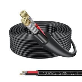 22 Gauge Electrical Wire 8 Conductor, 22AWG 32.8FT Thermostat Wire PVC Stranded, 22/8 Low Voltage LED Cable, Flexible Extension Power Cord, Tinned Copper Cable Hookup Wire