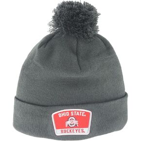 ZHATS Standard NCAA Officially Licensed Pom Beanie Patch Switchback Charcoal, Grey, One Size