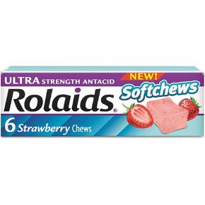 Ultra Strength Antacid Softchews, Strawberry, 6/Pack, 12 Packs/Box