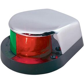 Perko 1310DP0CHR Chrome-Plated Bi-Color Bow Light with Black Polymer Base - 4" Length x 3-1/8" Width x 1-7/8" Height