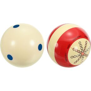 PATIKIL 2-1/4" Pool Billiard Cue Ball Set, 2Pcs Pro Cup Cue Ball Practice Training Pool Ball with Dots and Standard Lines for Billiard Table Accessories Games