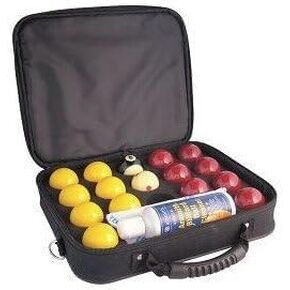 Aramith Super Pro Cup League Pool Balls in Nylon Ball Storage Case (2 inch with 1 7/8 inch White)