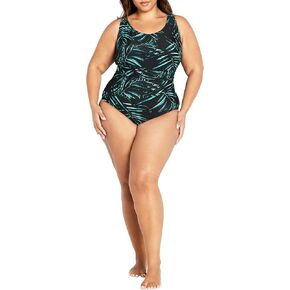 EVANS Plus Size Tropics PRT 1 PC in Aqua Print