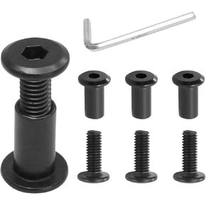 Biaungdo 15 Sets M6x35mm Hex Drive Socket Cap Bolt, Silver Furniture Joint Connector Bolts Cap Nuts M6 Binding Post Countersunk Screw Barrel Nuts Assortment Kit with Allen Wrench for Furniture, Belt in Kuwait