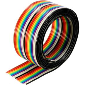 uxcell Flat Ribbon Cable 20P Rainbow IDC Wire 1.27mm Pitch 5 Meters Long