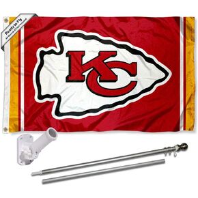 WinCraft Kansas City Chiefs Flag Pole and Bracket Kit