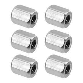 PATIKIL M6x1mm Stainless Steel Hex Coupling Nuts, 6pcs 30mm(1.18") Long Coarse Fully Threaded Rod Coupling Nut Studding Connector Fasteners