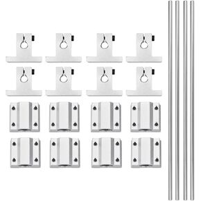 [20 قطعة / حزمة] مجموعة دليل عمود قضيب الحركة الخطية 8 مم، دليل عمود قضيب الحركة الخطية 4 × 400 مم، 8 قطع كتل منزلقة خطية و8 قطع دعم قضيب قضيب SK8 للطابعة ثلاثية الأبعاد وأجزاء CNC ذاتية الصنع in Kuwait