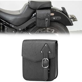 KEMIMOTO Mini Motorcycle Side Bag Leather Motorcycle Small Saddlebag Compatible with Cruiser Sportster 883 1200 Softail Vulcan Rebel Mini Motorcycle Storage Bag
