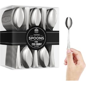 Exquisite Mini Clear Plastic Spoons for Tasting Spoons Disposable I 96 Pack I Mini Tasting Spoons Mini Plastic Spoons I Mini Ice Cream Spoon I Tiny Utensils I Cake Spoon I Mini Serving Spoons