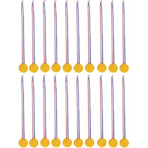 YIKANGHENG Award Medals, 20 Pcs Gold Plastic Bulk Winner Award for Games, Sports, Competitions and Decoration