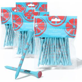 Tees, Long Bamboo Tees, 100 Count, 3-1/4 inch, Tropical Fruits Colorful Design