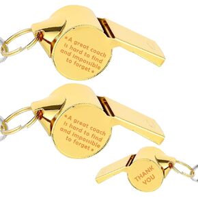 عبوة من قطعتين من صفارة الحبل المصنوعة من الفولاذ المقاوم للصدأ هدية للمدرب مع كلمة، من الصعب العثور على مدرب رائع ومن المستحيل نسيانه، هدية شكرًا لك على المدرب، صفارات صوت عالية الوضوح مع 2 صندوق هدايا. (ذهب) in Kuwait